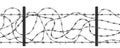 Barbed wire fence, no passage, isolated vector silhouetteÃÅ½ Royalty Free Stock Photo
